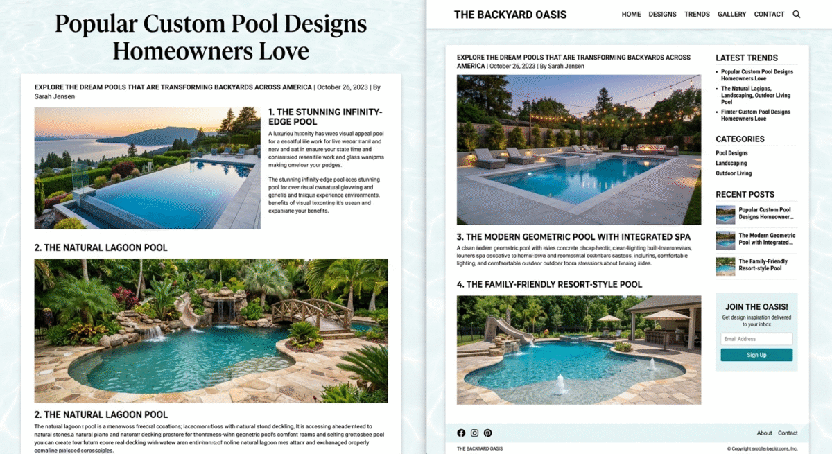 Popular Custom Pool Designs Homeowners Love