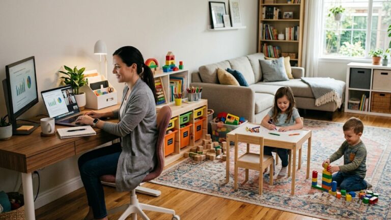 Working From Home With Kids: Setting Up a Functional Family Room Working From Home With Kids