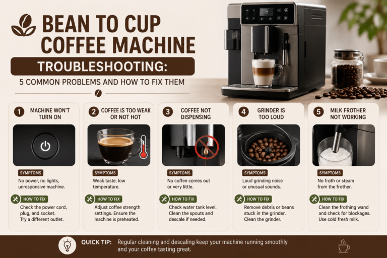 Bean to Cup Coffee Machine Troubleshooting: 5 Common Problems and How to Fix Them